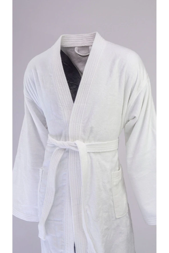 %100 Pamuk Bornoz Kadife Kimono Yaka - 4