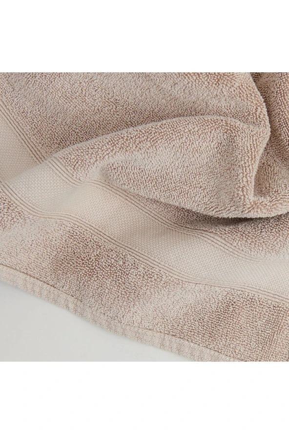 %100 Pamuklu Vintage Parça Boyalı Elmas Bordürlü Havlu (70x140 cm - Banyo Havlusu 1- Adet) - Resim 2