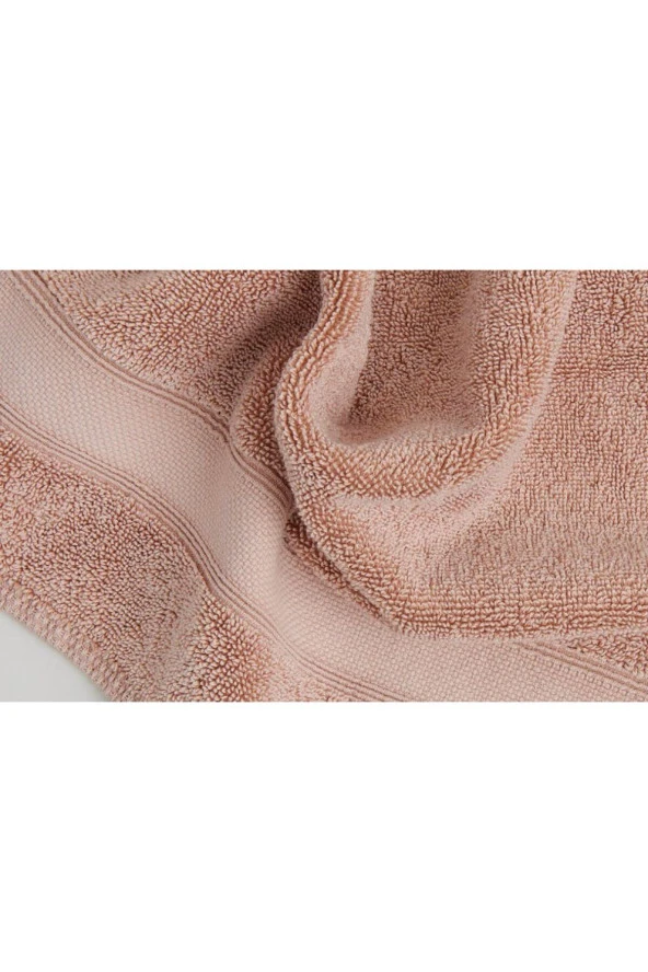 %100 Pamuk Vintage Elmas Bordürlü Havlu Seti (70x140 - 50x90 - 30x30 cm) - Resim 3