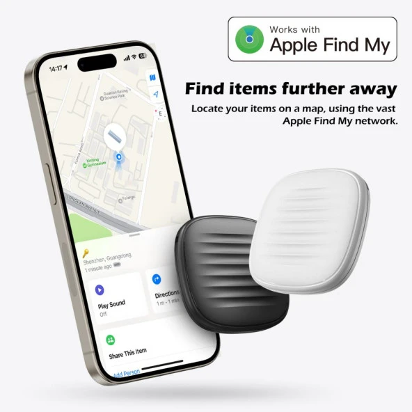 Vingnut Bluetooth Takip Cihazı Smart Tracker Siyah APPLE MFI ONAYLI Smart Tag - 7