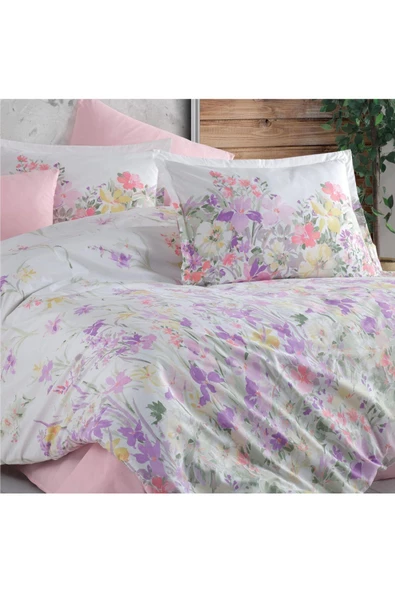 Clasy Ranforce Çift Kişilik Nevresim Takımı Arse V1 Pembe - 3