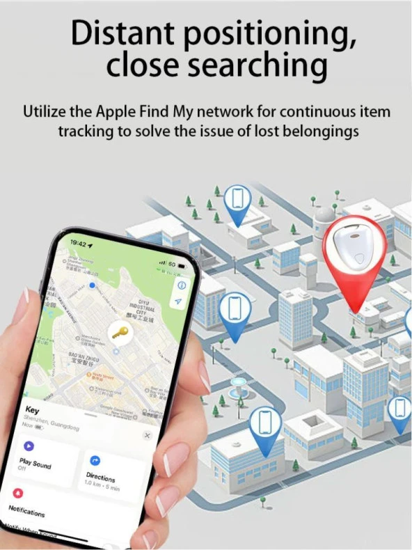 Locator Bluetooth Takip Cihazı Smart Tracker Beyaz APPLE MFI ONAYLI Smart Tag Su geçirmez - 11