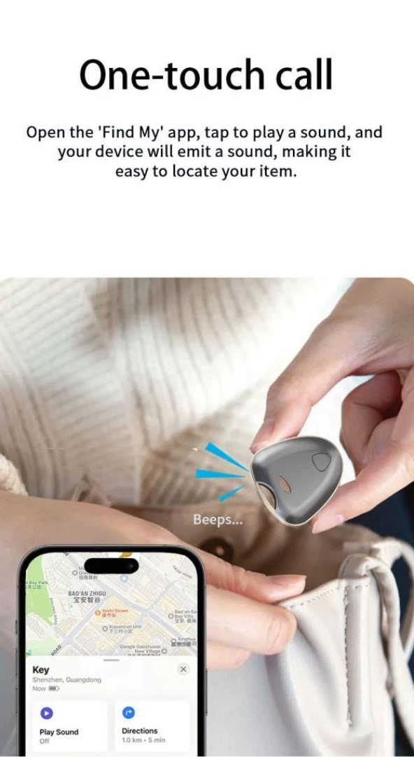 Locator Bluetooth Takip Cihazı Smart Tracker Beyaz APPLE MFI ONAYLI Smart Tag Su geçirmez - 12