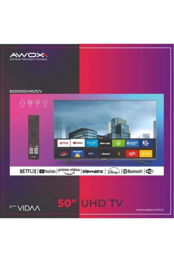 B235000 50" 127 Ekran Uydu Alıcılı 4k Ultra Hd Vidaa Smart Led Tv (çerçevesiz)