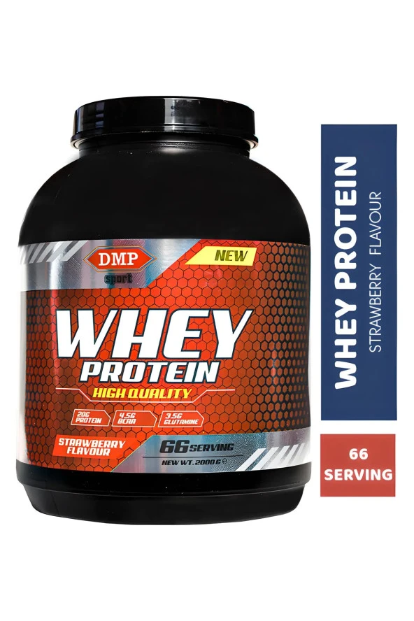 DMP Whey Protein (20 gr Protein 4.5 gr Bcaa) 2000gr Çilek Aromalı 66 Servis
