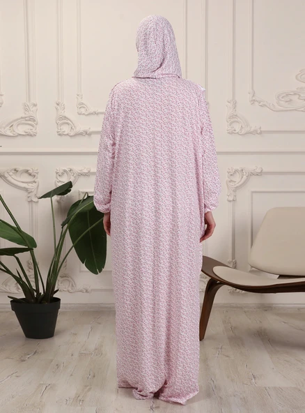 %100 Pamuk Başörtülü Tek Parça Namaz Elbisesi - 5
