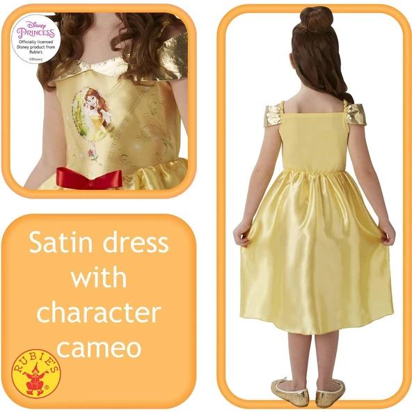 Orjinal Lisanslı Disney Prensesleri Belle Disney Güzel ve Çirkin Prenses Belle Kostümü 3-4 Yaş 104 cm - 4