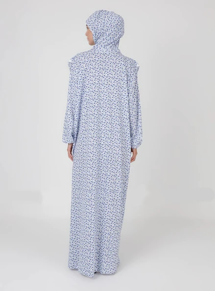 %100 Pamuk Başörtülü Tek Parça Namaz Elbisesi - Resim 4