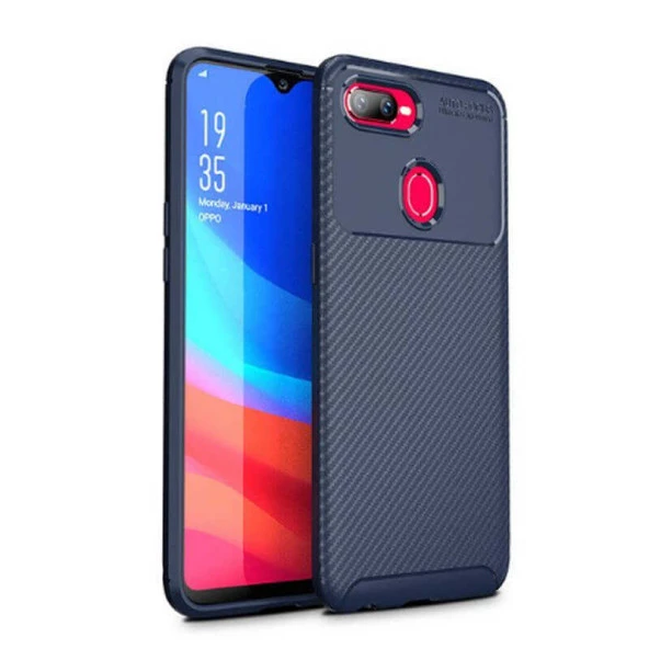 Oppo AX7 Kılıf Karbon Silikon Case