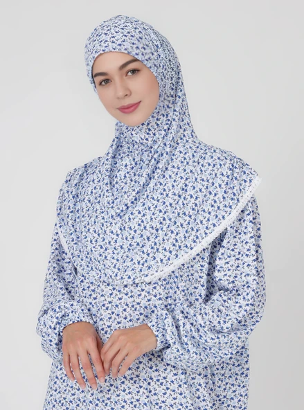 %100 Pamuk Başörtülü Tek Parça Namaz Elbisesi - Resim 5