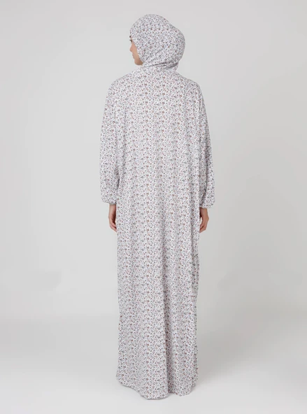 %100 Pamuk Başörtülü Tek Parça Namaz Elbisesi - Resim 2