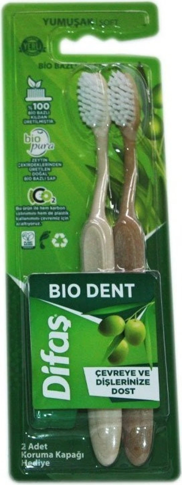 Difaş Bio Dent Bio Bazlı 2'li Diş Fırçası Yumuşak