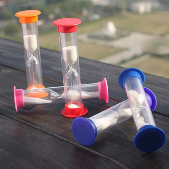 1 DAKİKA Oyun İçin Mini Plastik Kum Saati 8 cm 2 Adet 1 DAKİKA - 7