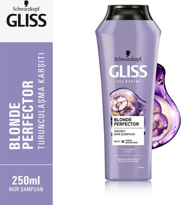 Schwarzkopf Gliss Blonde Perfector Turunculaşma Karşıtı Mor Şampuan 250 ml