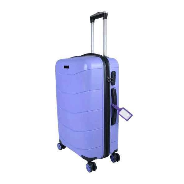 Bagacar Ultra Hafif Kırılmaz Silikon 3lü Set Valiz Lila+ETİKET HEDİYELİ! - 3