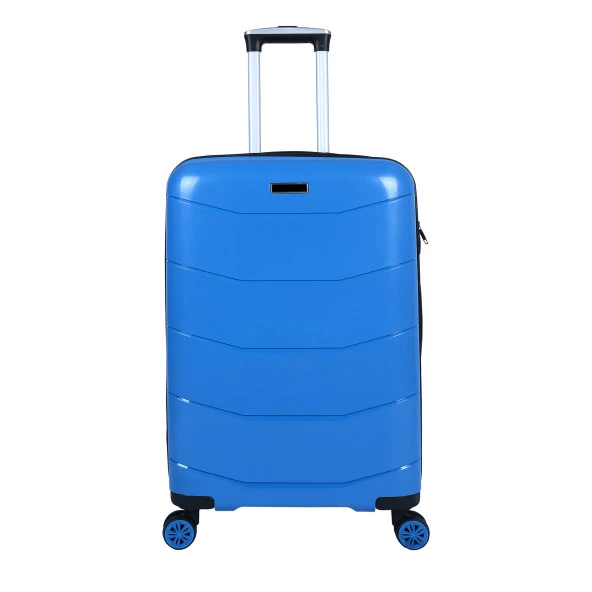 Bagacar Ultra Hafif Kırılmaz Silikon 3lü Set Valiz Mavi+ETİKET HEDİYELİ! - Resim 3