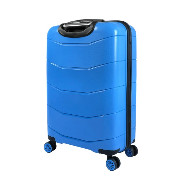 Bagacar Ultra Hafif Kırılmaz Silikon 3lü Set Valiz Mavi+ETİKET HEDİYELİ! - Resim 5