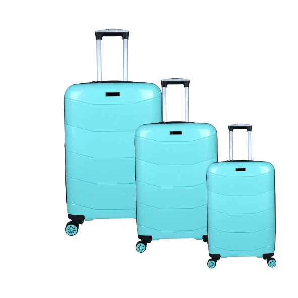 Bagacar Ultra Hafif Kırılmaz Silikon 3lü Set Valiz Mint+ETİKET HEDİYELİ!
