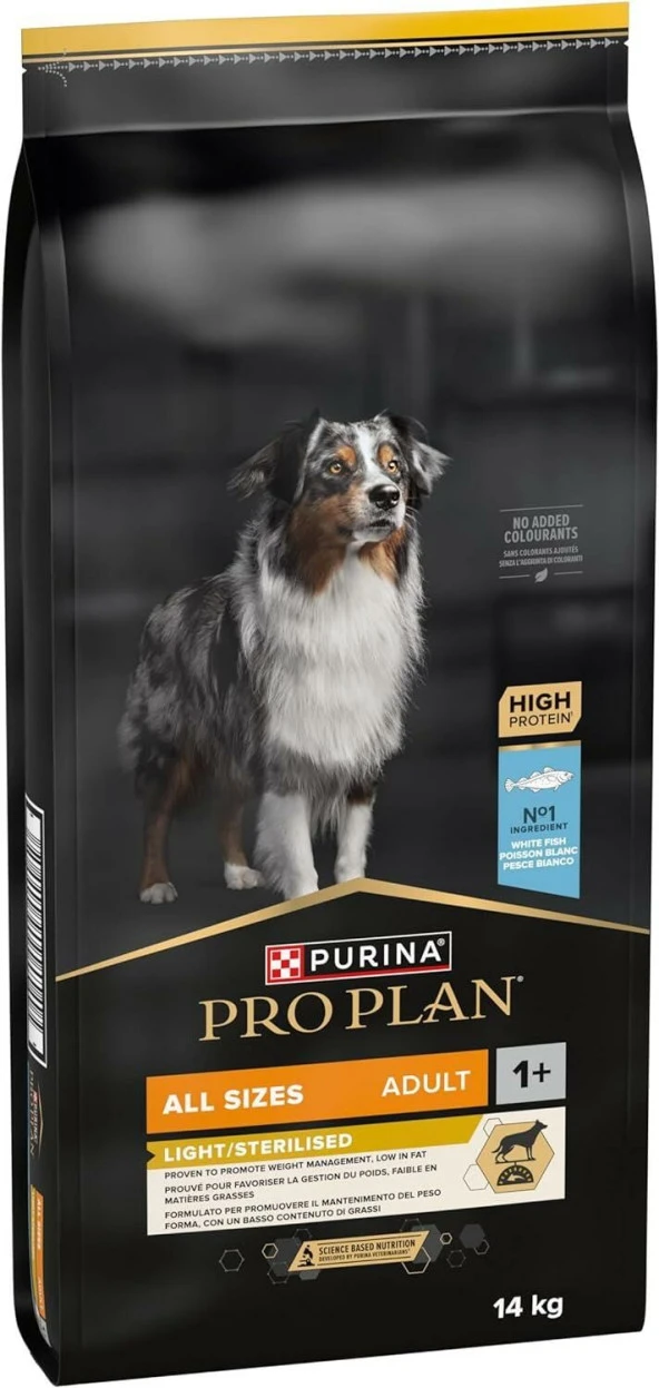 Pro Plan Light Sterilised Kisirlaştirilmiş Balıklı Yetişkin Diyet Köpek Mamasi 14 Kg