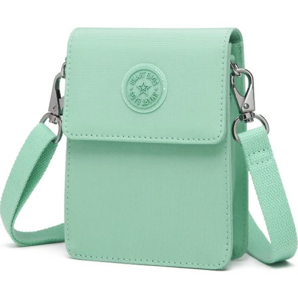 Smart Bags Küçük Telefonluk Kadın Çantası Krinkıl Kumaş 3173 A.Yeşil - 3