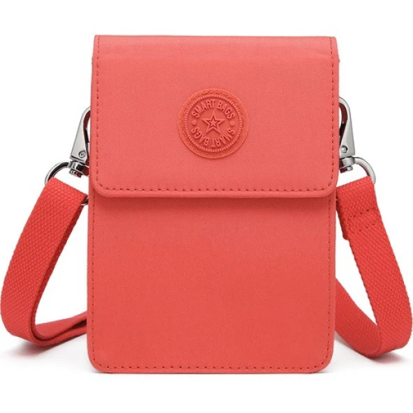 Smart Bags Küçük Telefonluk Kadın Çantası Krinkıl Kumaş 3173 Nar