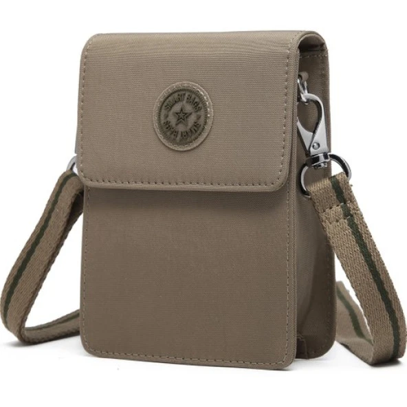 Smart Bags Küçük Telefonluk Kadın Çantası Krinkıl Kumaş 3173 A.Kahve - 2