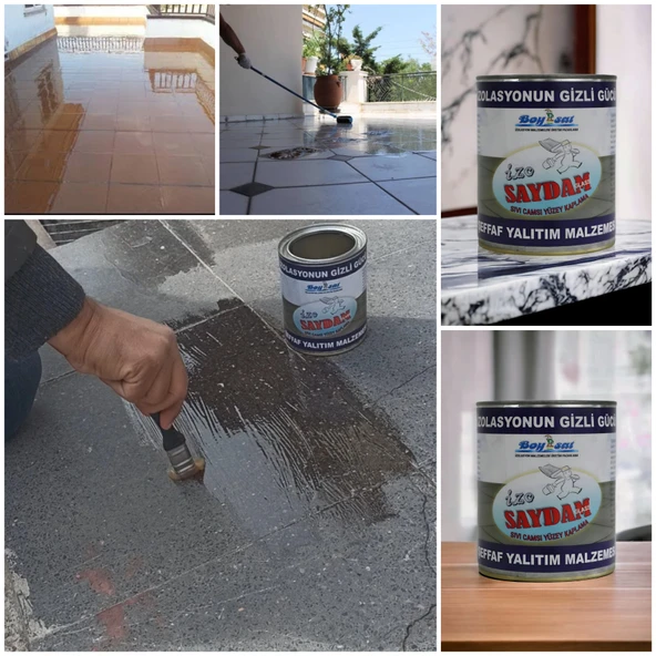 Boysat Sıvı Cam İzo Saydam Glass Seramik Karo Mermer Şeffaf Yalıtım 2 Kg - Resim 4