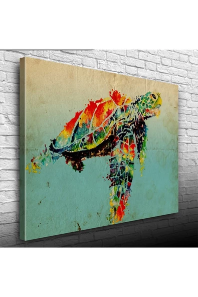 Renkli Kaplumbağa Canvas Tablo (50x70) ürün görseli 1