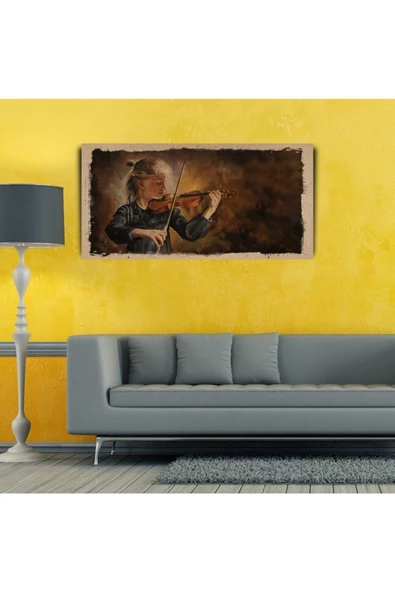 Kemancı Kız Canvas Tablo (60x120) - 3
