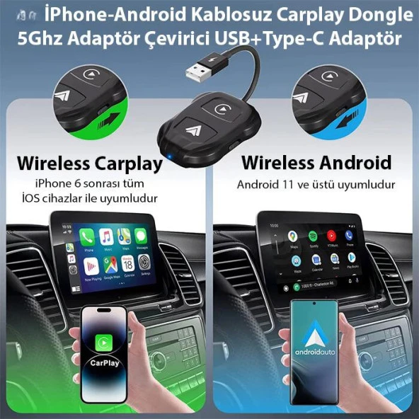 Coofbe Auto Car Play Ve Apple Car Play Dönüştürücü Carplay Dongle Kablosuz Apple Car Play Çevirici - 2
