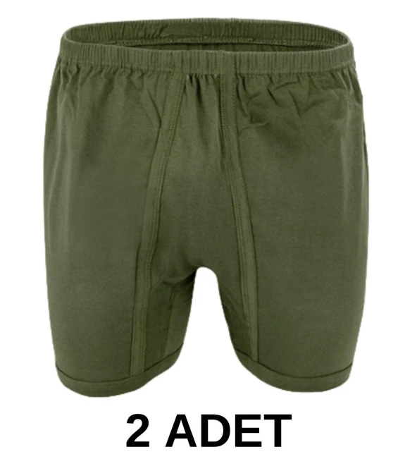 2 Adet Erkek % 100 Pamuk Arjantin Penye Boxer Asker Yeşili (65 Kilo-115 Kilo)