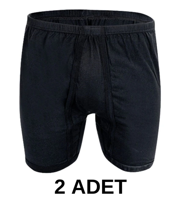 2 Adet Erkek % 100 Pamuk Arjantin Penye Boxer Siyah (65 Kilo-115 Kilo)