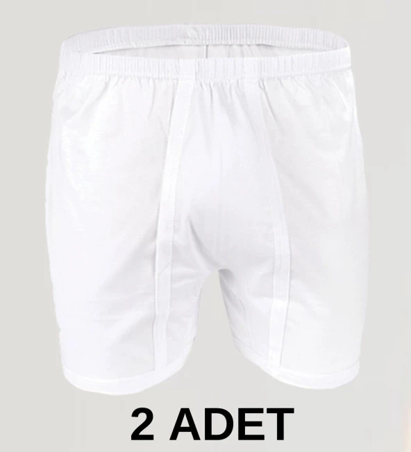 2 Adet Erkek % 100 Pamuk Arjantin Penye Boxer Beyaz (65 Kilo-115 Kilo)