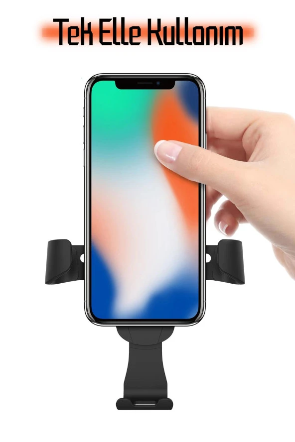 Klima Izgarasına Takılan Araç Telefon Tutucu Tek Elle Kullanım Araba Oto Telefon Standı - 3