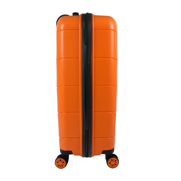 Bagacar Ultra Hafif Kırılmaz Silikon 3lü Set Valiz Turuncu+ETİKET HEDİYELİ! - 4
