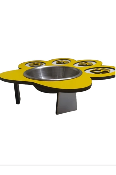 Kor Patili Kedi Mama Kabı Kedi Su Kabı Küçük Irk Köpek Mama Ve Su Kabı Sarı 24x25cm - Resim 5