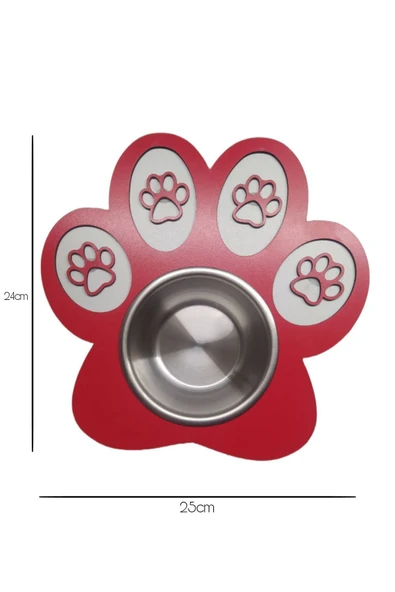 Patili Kedi Mama kabı Kedi Su Kabı Küçük ırk köpek mama ve su kabı Mavi 24x25cm