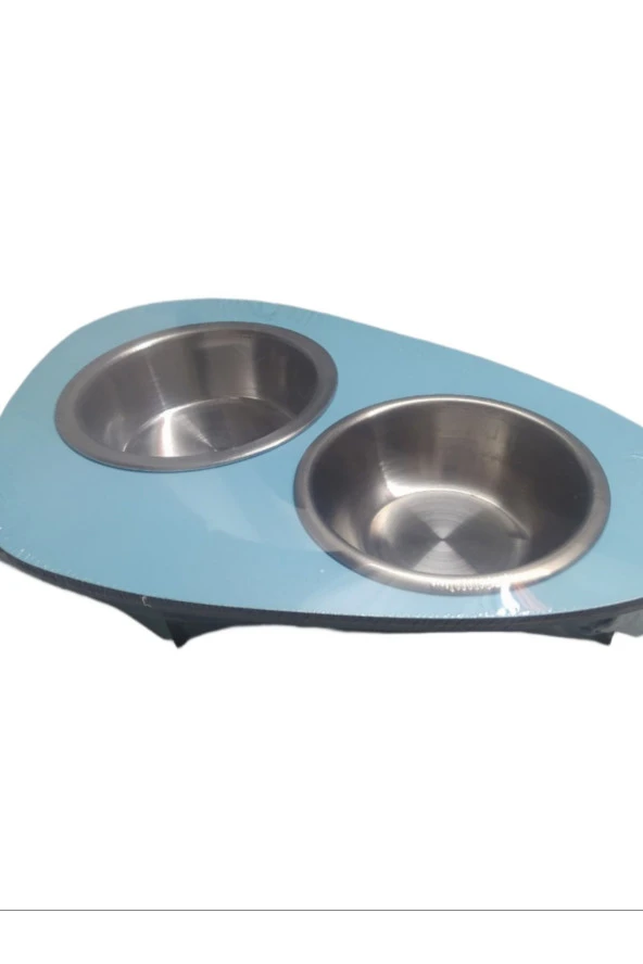 Köpek Mama Su kabı 2'li metal taslı Kedi mama su kabı mdf 23*35