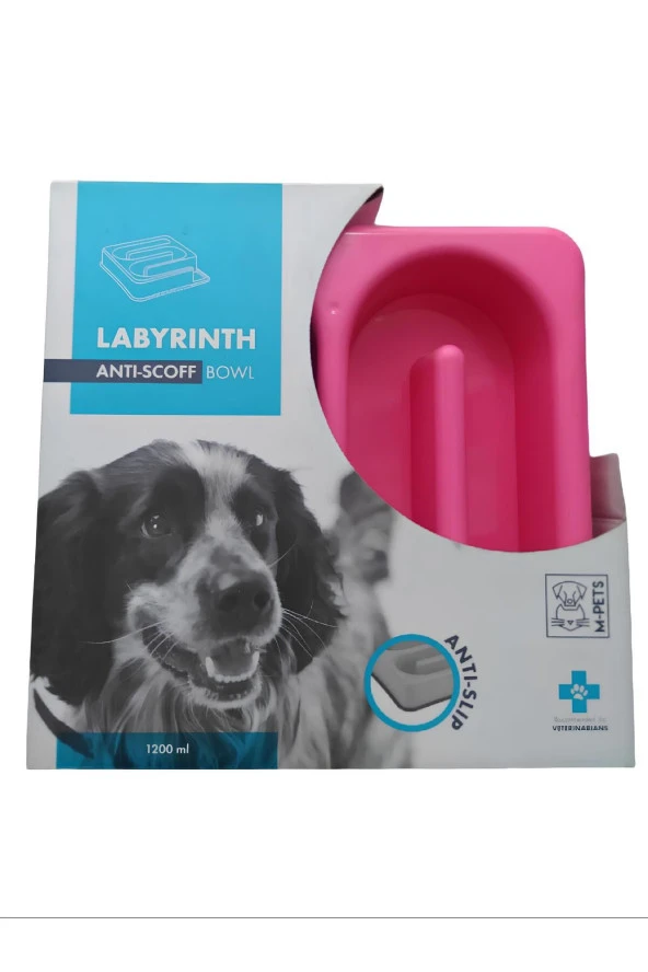 Köpek Labirent Yavaş Yeme Mama Kabı 1200 ml pembe