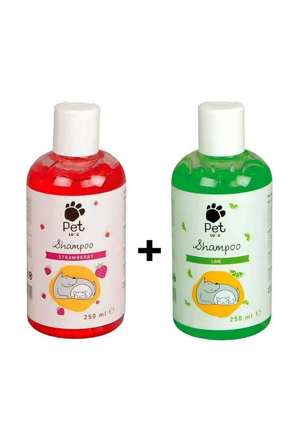 Çilek Ve Lime Aromalı Kedi Ve Köpek Şampuanı 250 mL x 2 Adet
