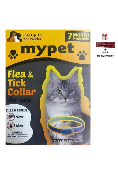 Mypet Kedi Bit Pire Tasması Koruma Suya Karşı Dayanıklı Stick Hediyeli 1 Adet