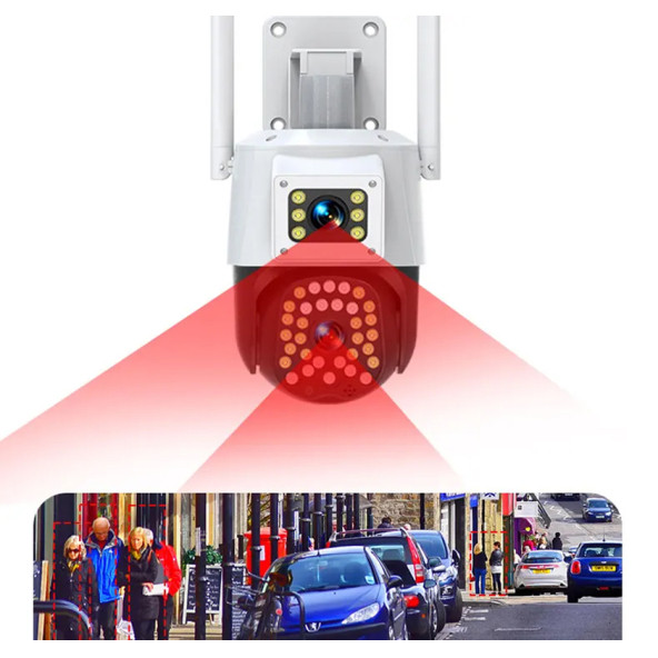 Çift Kameralı Alarmlı Polis Çakarlı Suya dayanıklı 5 Megapixel Güvenlik Kamerası - 3