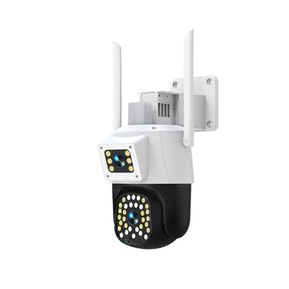 Çift Kameralı Alarmlı Polis Çakarlı Suya dayanıklı 5 Megapixel Güvenlik Kamerası - 4