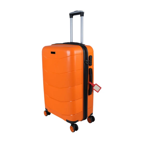 Bagacar Ultra Hafif Kırılmaz Silikon Büyük Boy Valiz Turuncu+ETİKET HEDİYELİ! - Resim 2