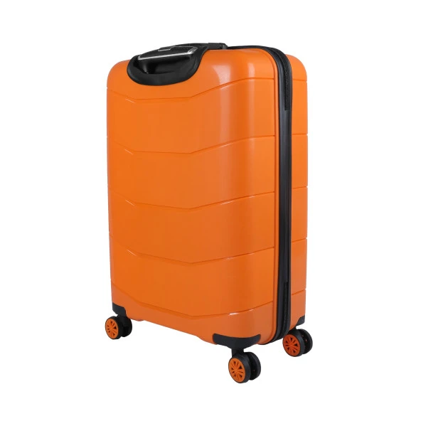 Bagacar Ultra Hafif Kırılmaz Silikon Büyük Boy Valiz Turuncu+ETİKET HEDİYELİ! - Resim 4