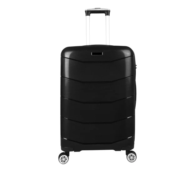 Bagacar Ultra Hafif Kırılmaz Silikon 3lü Set Valiz Siyah+ETİKET HEDİYELİ! - 2
