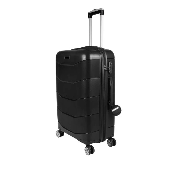Bagacar Ultra Hafif Kırılmaz Silikon 3lü Set Valiz Siyah+ETİKET HEDİYELİ! - 3