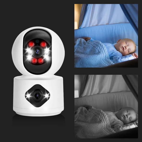 iç Mekan 5 Megapixel Çift Kameralı Pet , Bebek, ofis ve ev güvenliği kamerası - 6