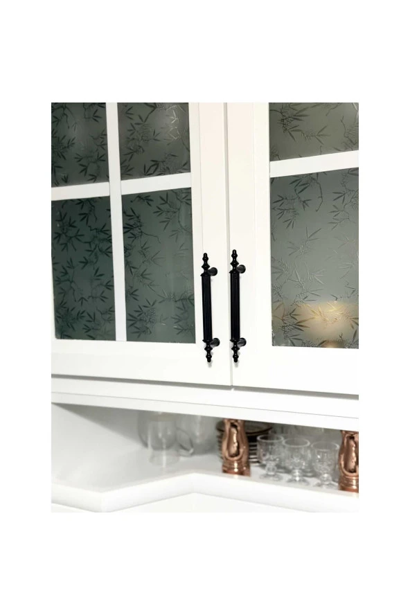 Şehzade Siyah Tv Ünitesi Vestiyer Yatak Odası Mutfak Dolap Çekmece Kulpu 128 Mm (12,8 Cm) 5 Adet - Resim 2