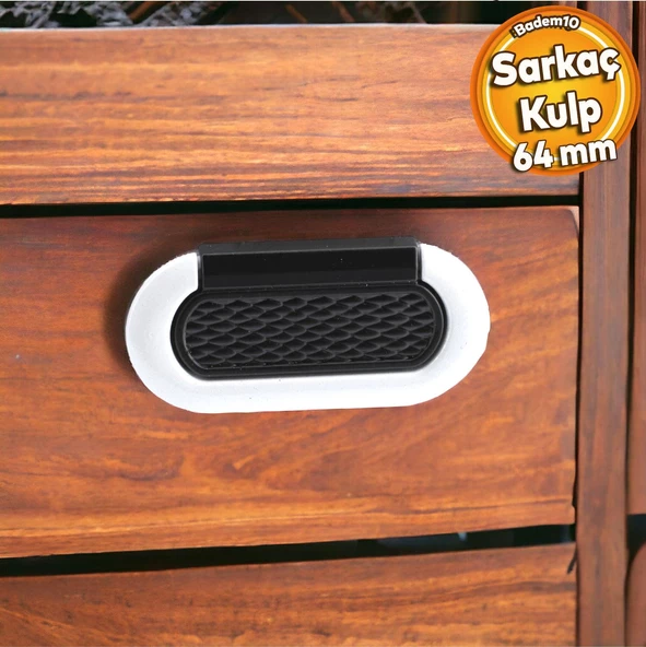 Midas Kulp Mobilya Mutfak Dolabı Çekmece Dolap Kulpları Kapak Kulpu Kulbu Siyah Beyaz 64 mm Metal